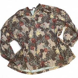 Boho Paisley floral peasant top i